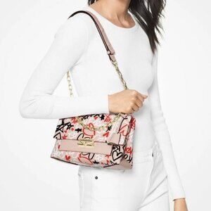 Michael Kors Pink Graffiti Love Handbag/Purse - Limited Edition